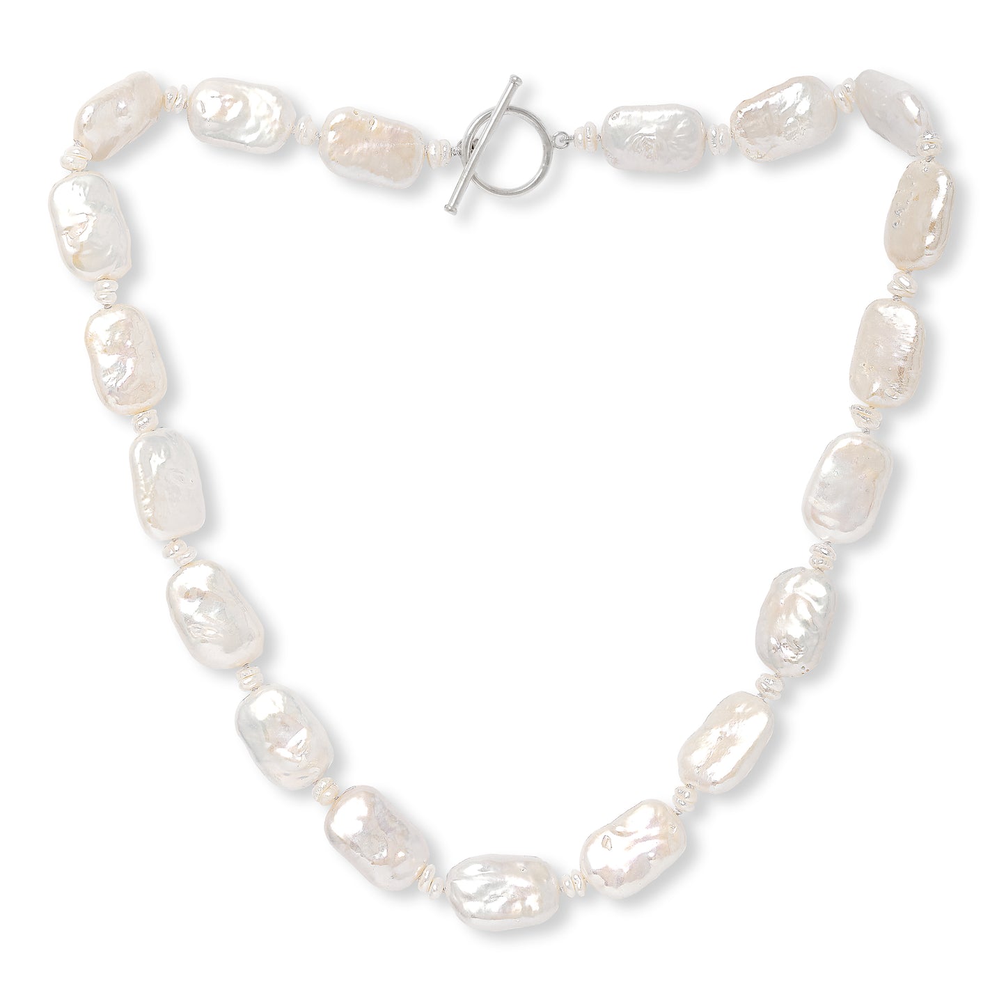 Decus oblong keishi pearl & almost round pearl necklace