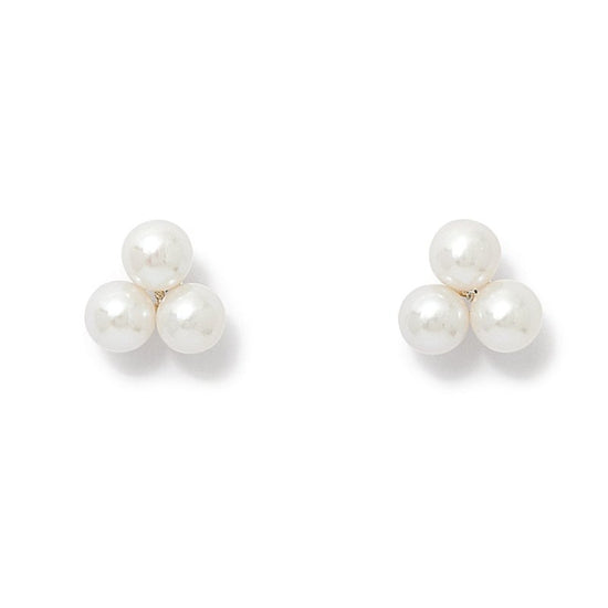 Gratia triple cultured freshwater pearl stud earrings