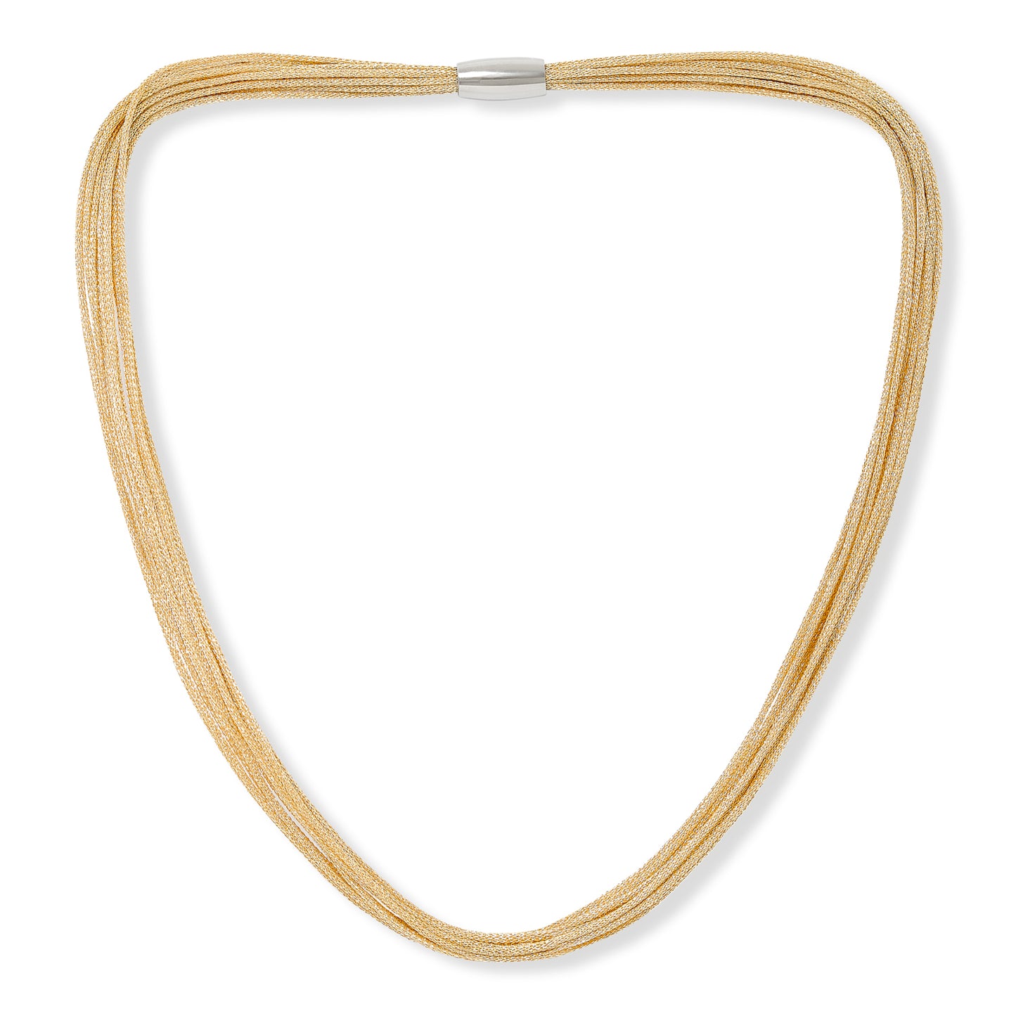 Decus large baroque 'fireball' cultured freshwater pearl drop on multi-strand gold necklace