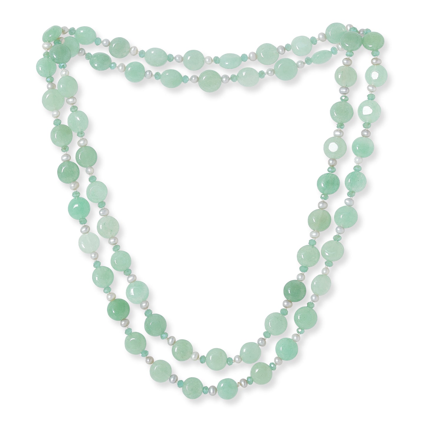 Nova jade, cultured freshwater pearl & crystal loop necklace