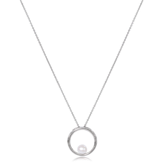 Credo silver circle pendant with cultured freshwater pearl