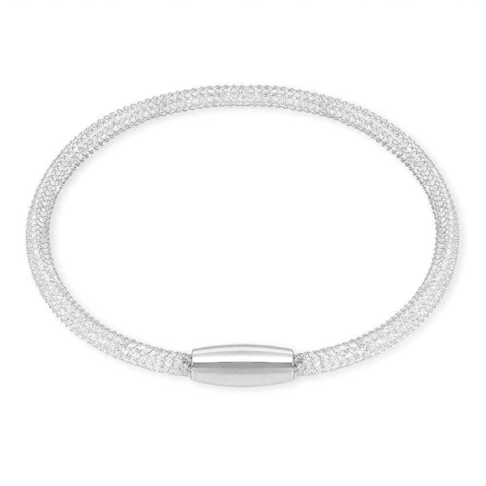 Credo silver mesh crystal bracelet
