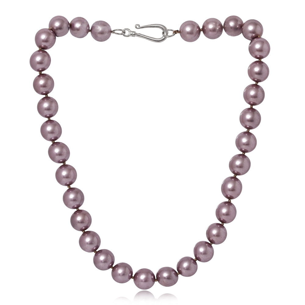Clara large chunky mauve Mother Of Pearl Necklace