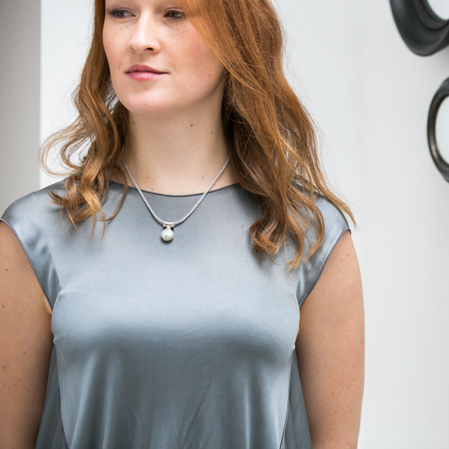 Credo silver mesh collar necklace