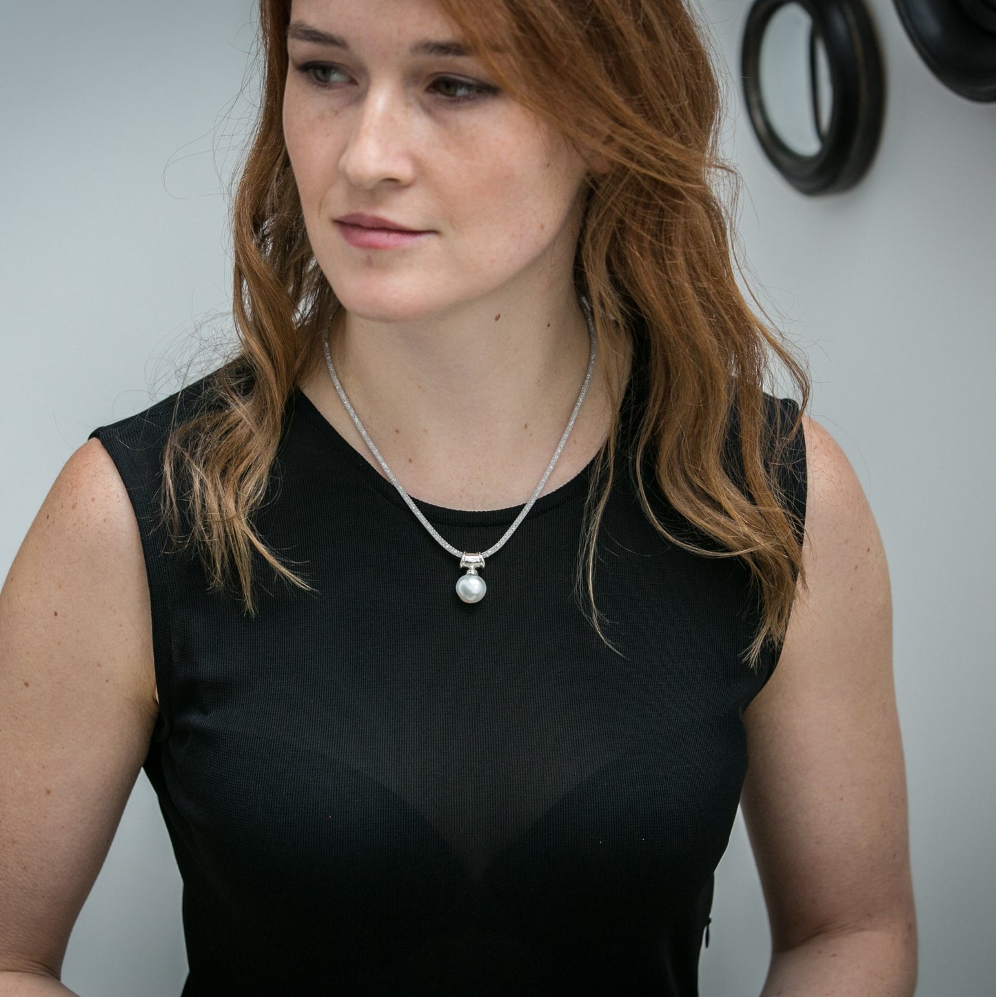 Credo silver mesh collar necklace