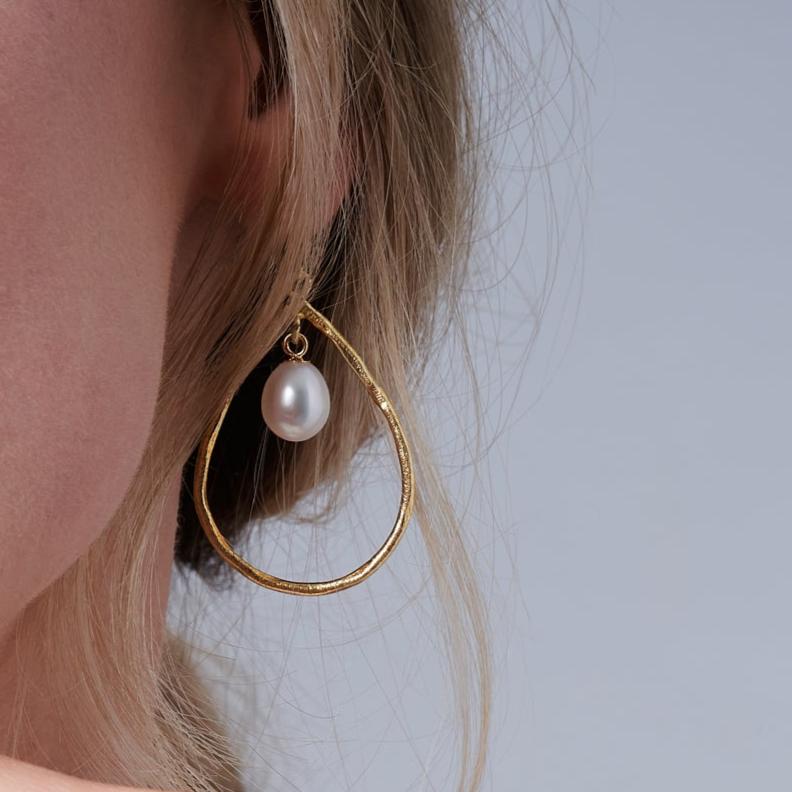 
                  
                    Credo Brushed Gold Vermeil & Pearl Drop Earrings
                  
                
