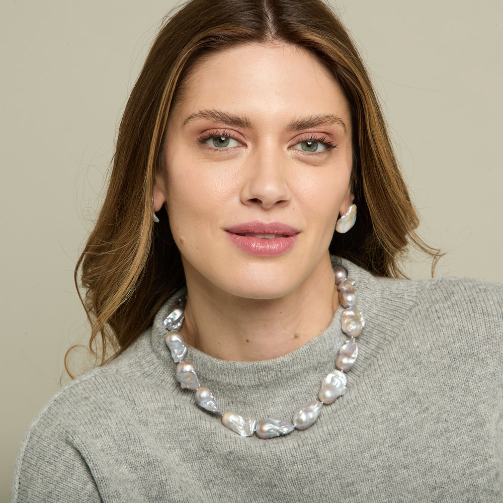 
                  
                    Decus large grey cultured freshwater 'fireball' pearl necklace
                  
                