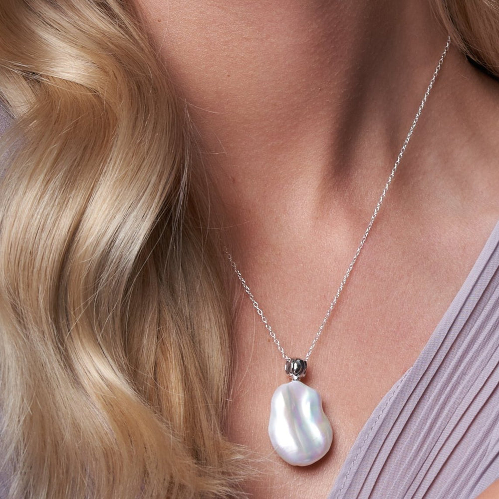 
                  
                    Decus large keishi pearl pendant on fine sterling silver chain
                  
                