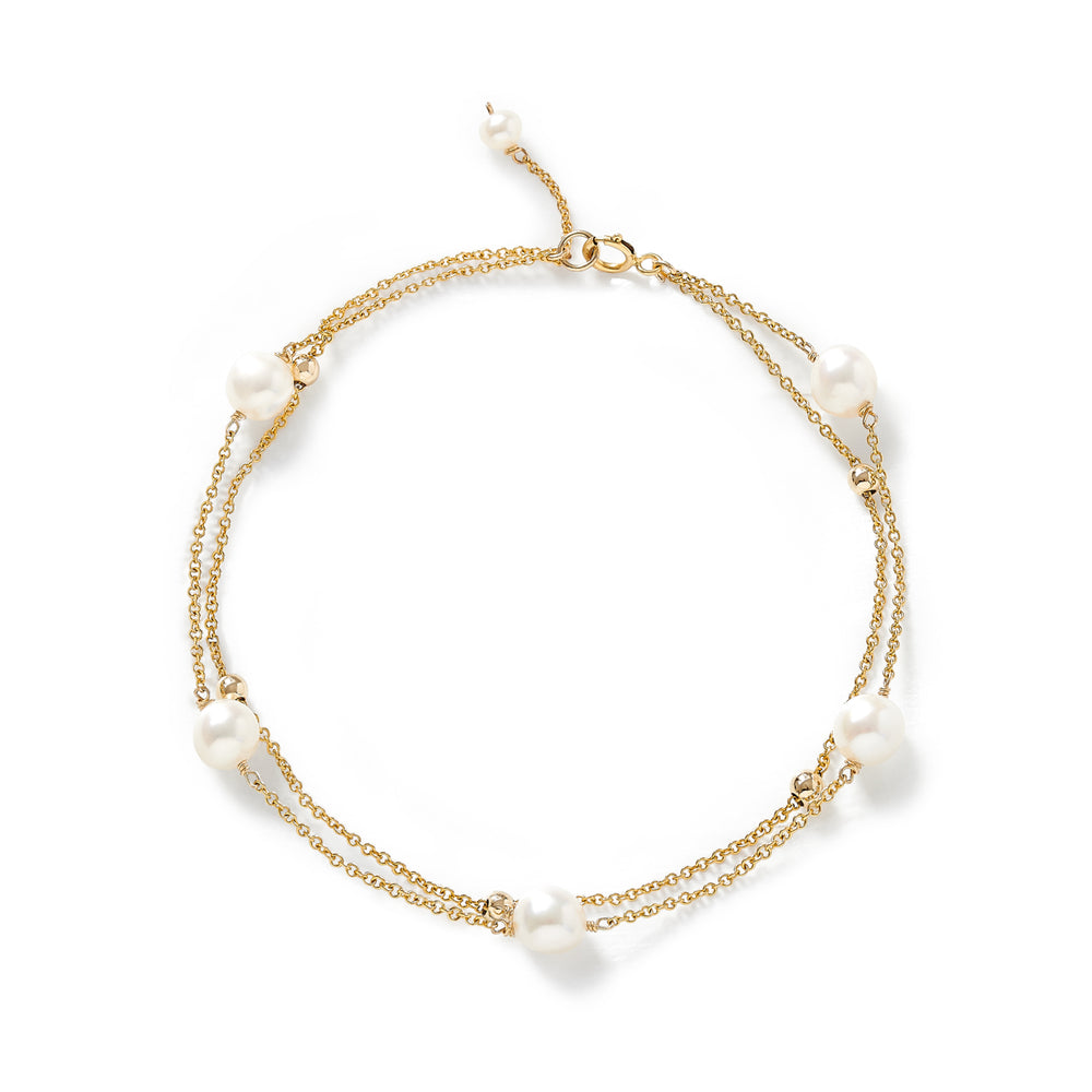 
                  
                    Credo fine double chain bracelet with cultured freshwater pearls
                  
                