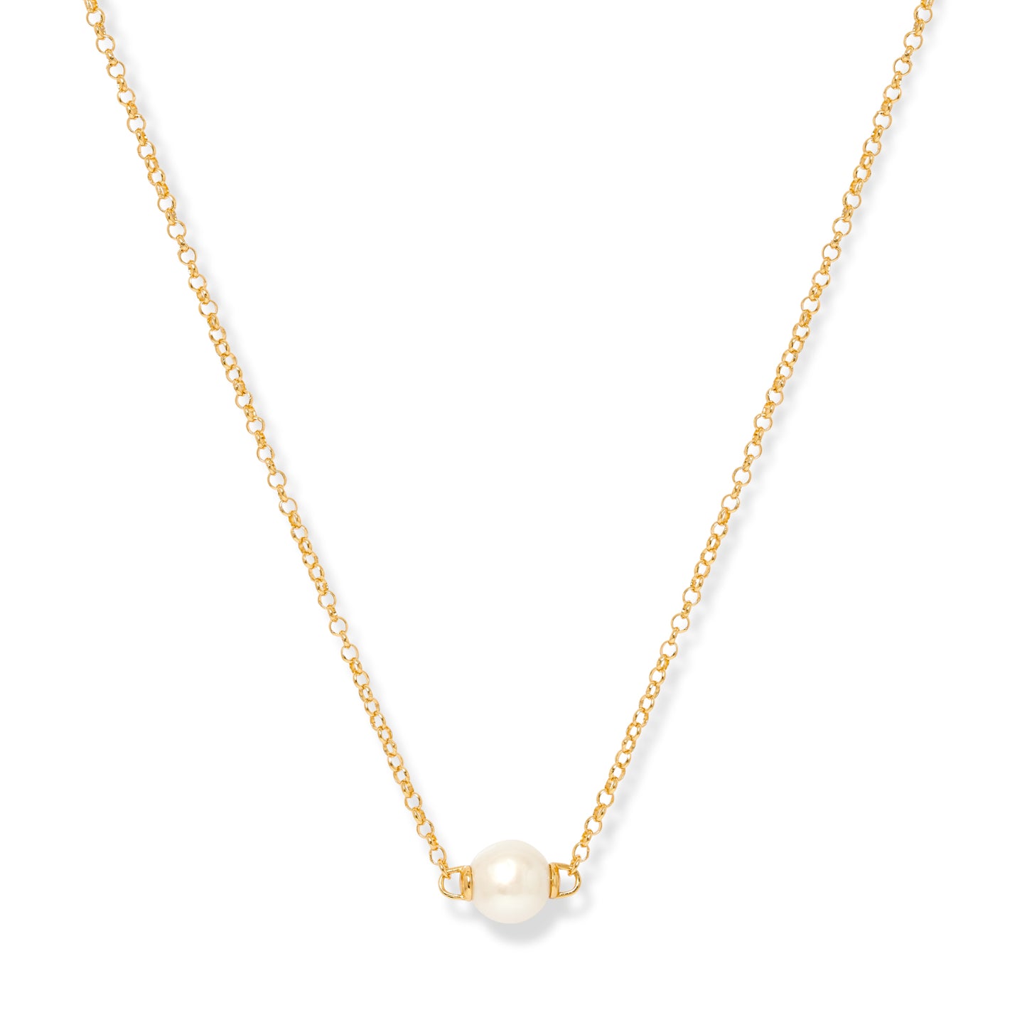 Credo large cultured freshwater pearl pendant on gold cable chain