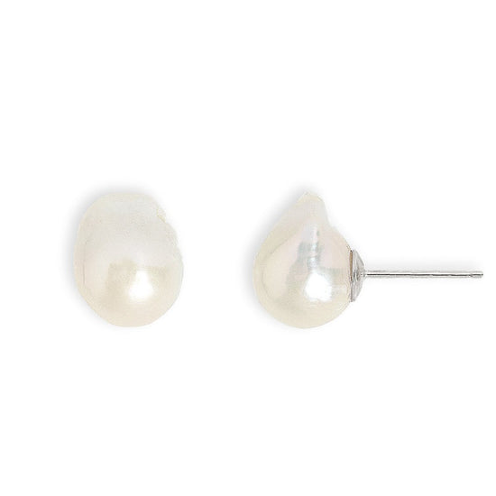 Decus baroque cultured freshwater pearl stud earrings on sterling silver posts