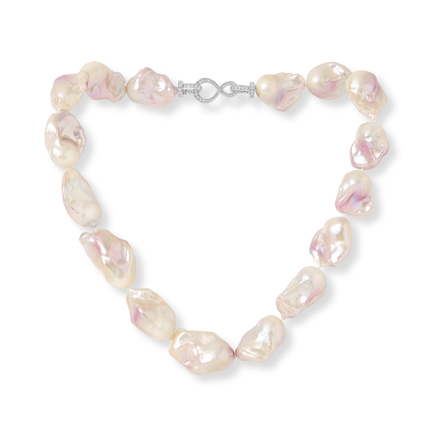 Decus large pink cultured freshwater 'fireball' pearl necklace