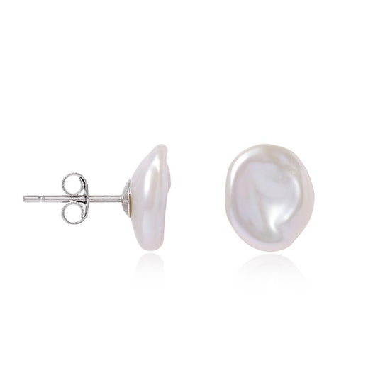 Decus keishi pearl stud earrings on sterling silver posts