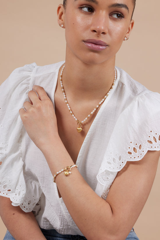 Pearl Heart in Pearl Bracelet – Forever K Design