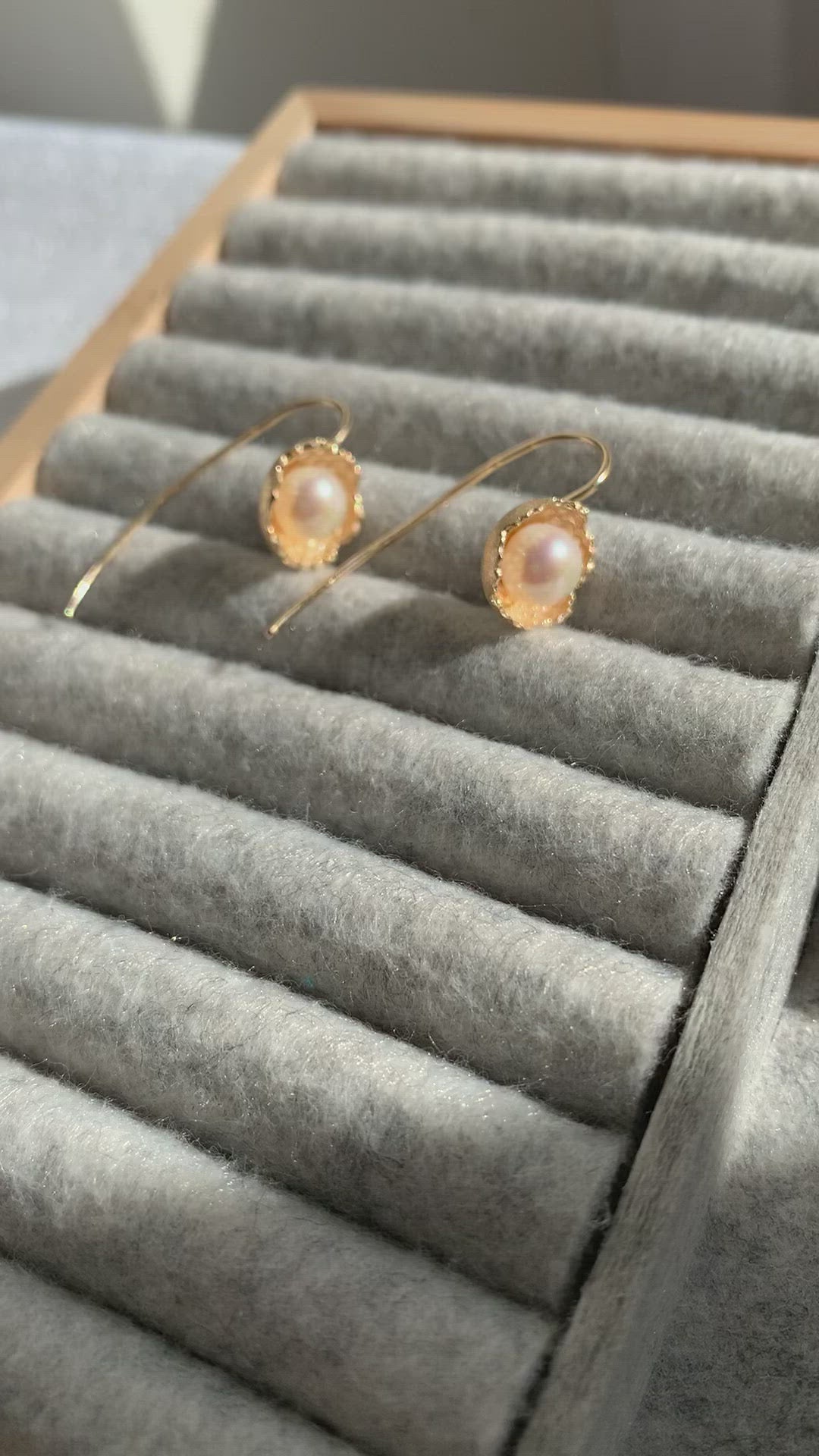 Load and play video in Gallery viewer, Vita Gold Buttercup Drop Earrings With Cultured Freshwater Pearls

