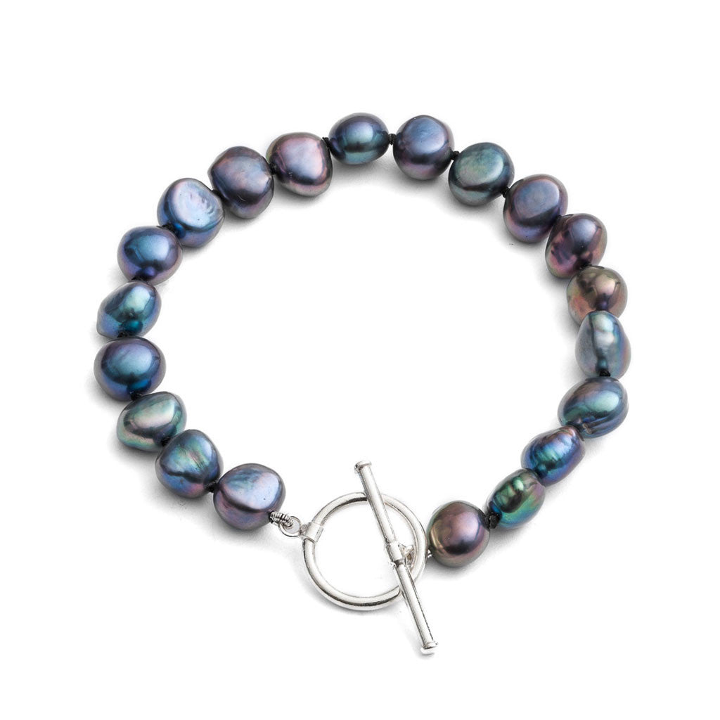Margarita black freshwater irregular-shaped pearl bracelet