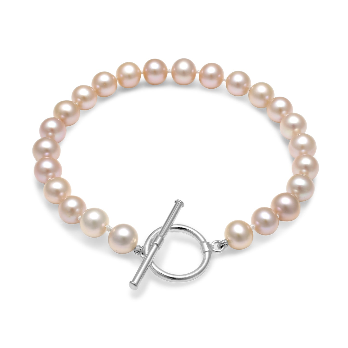 Load image into Gallery viewer, Gratia almost round pink cultured freshwater pearl bracelet
