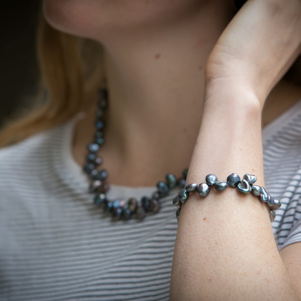 
                  
                    Margarita black side-drilled irregular cultured freshwater pearl bracelet
                  
                