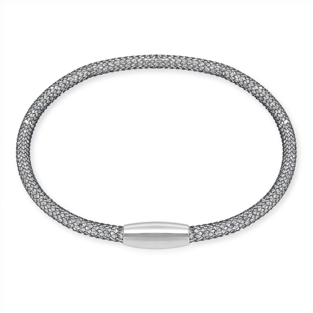 Credo dark silver mesh crystal bracelet