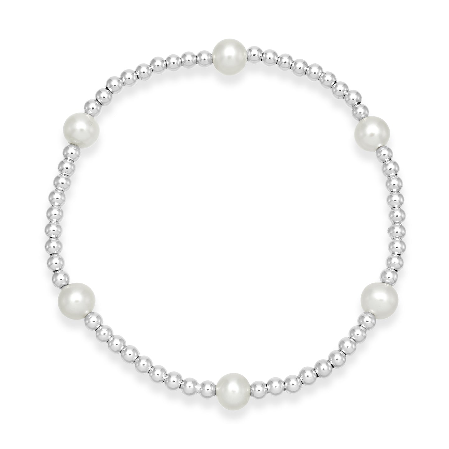 Credo Silver Bracelet With Cultured Freshwater Pearls