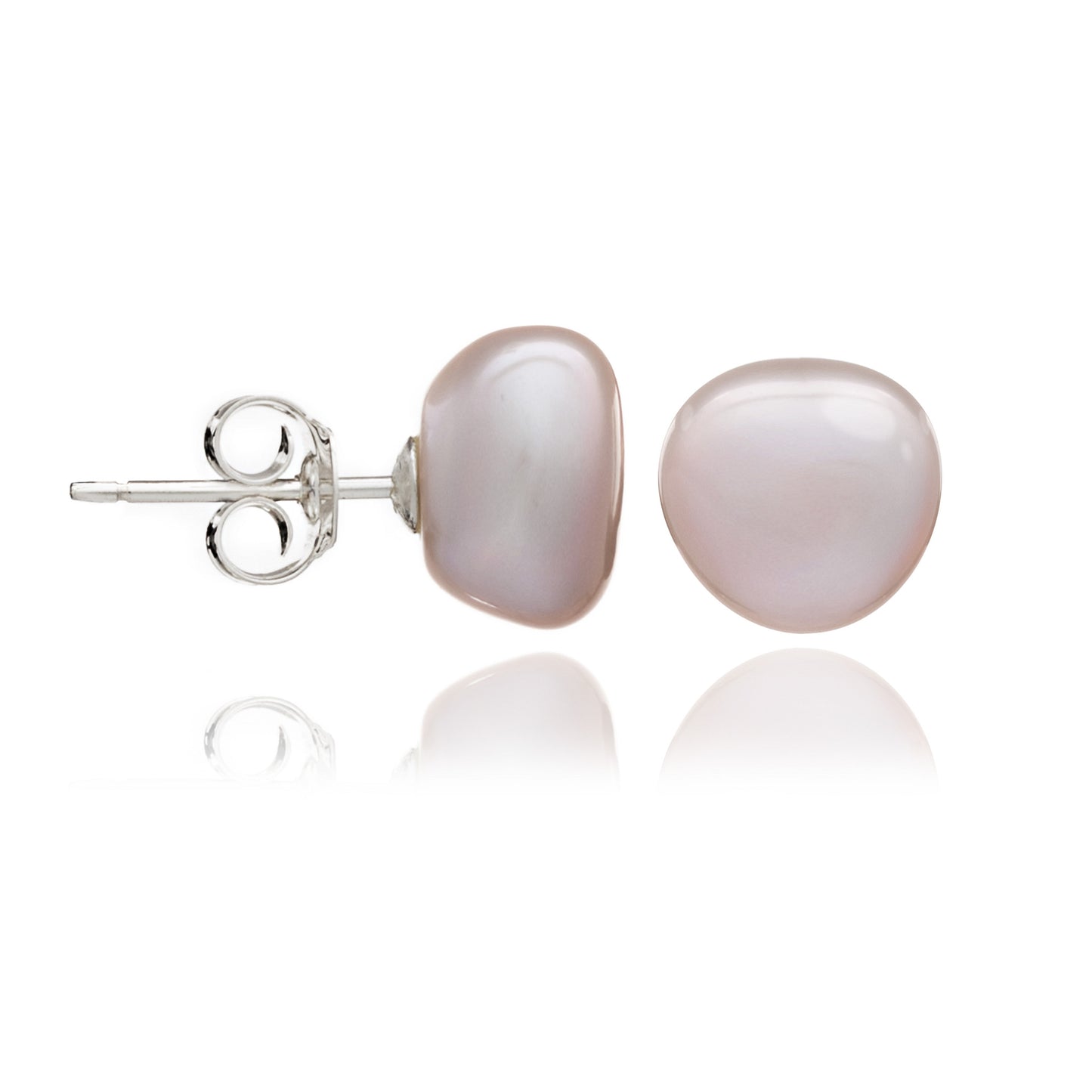 Margarita pink irregular cultured freshwater pearl stud earrings