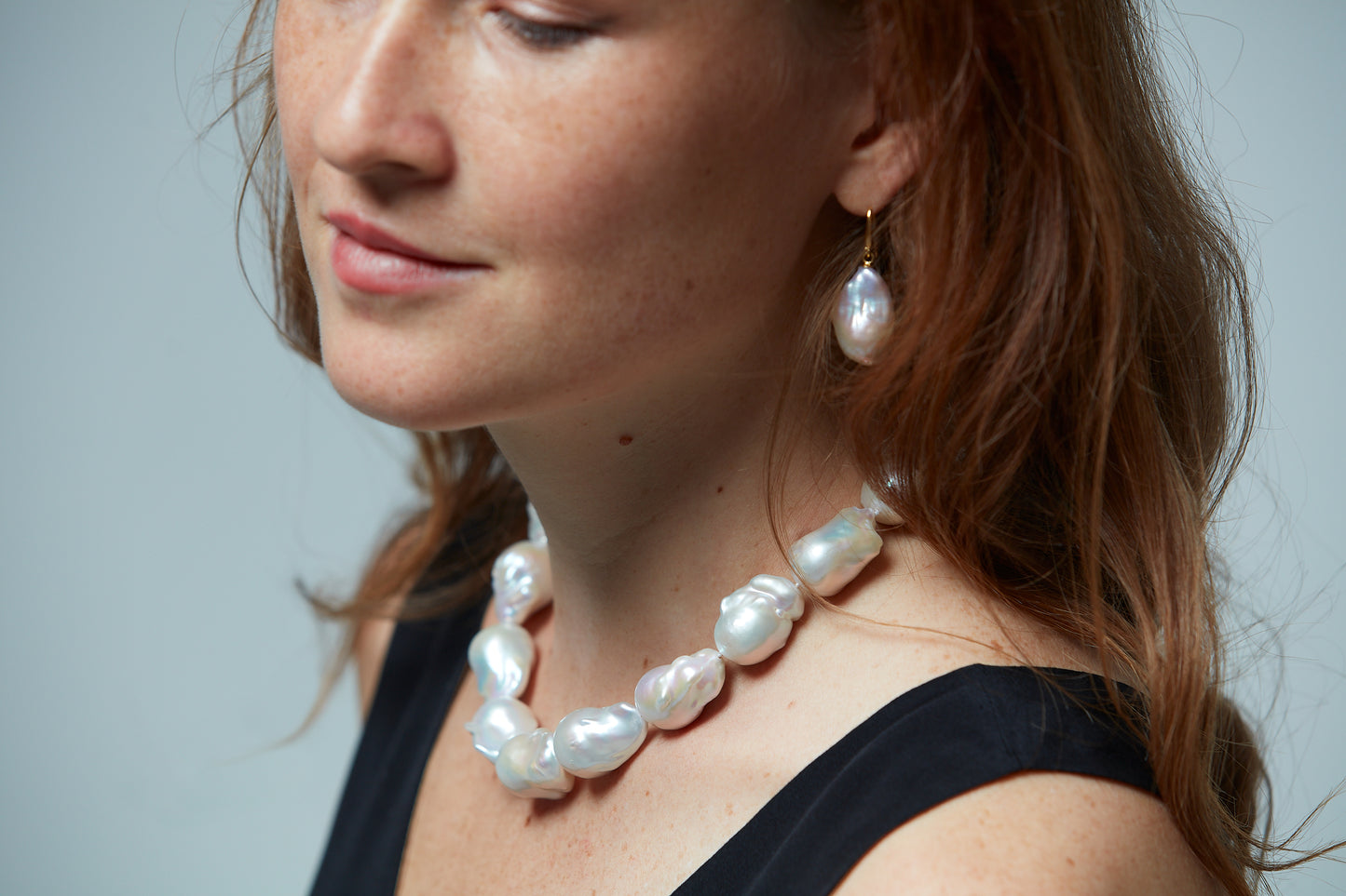 Load image into Gallery viewer, Decus large cultured freshwater &amp;#39;fireball&amp;#39; pearl necklace
