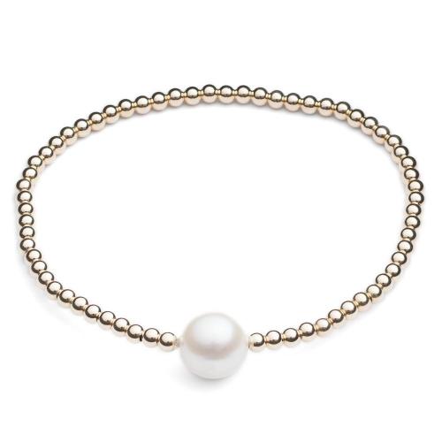 Credo Large Cultured Freshwater Pearl & Gold Coloured Bracelet