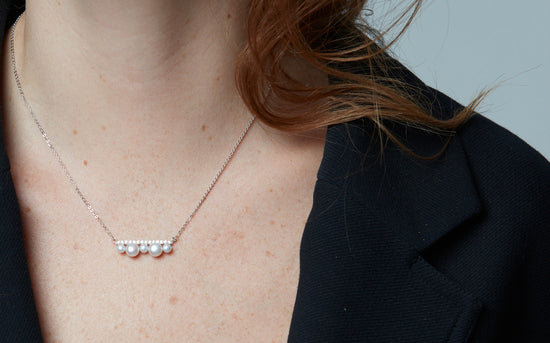 Load image into Gallery viewer, Stella Cultured Freshwater Pearl &amp;amp; Cubic Zirconia Bar Pendant
