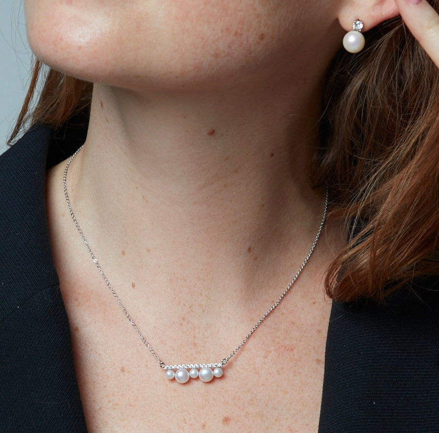 
                  
                    Stella Cultured Freshwater Pearl & Cubic Zirconia Bar Pendant
                  
                
