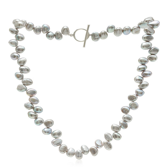 Gratia grey side-drilled irregular cultured freshwater pearl necklace