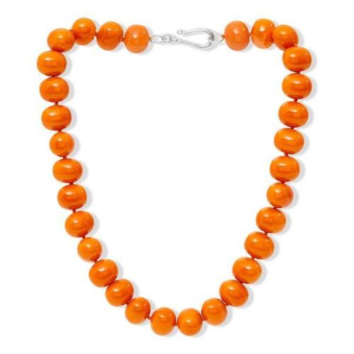 Clara large chunky orange Mother Of Pearl Necklace