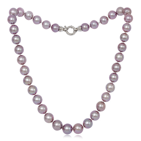Gratia mauve pink almost round large Edison cultured freshwater pearl necklace