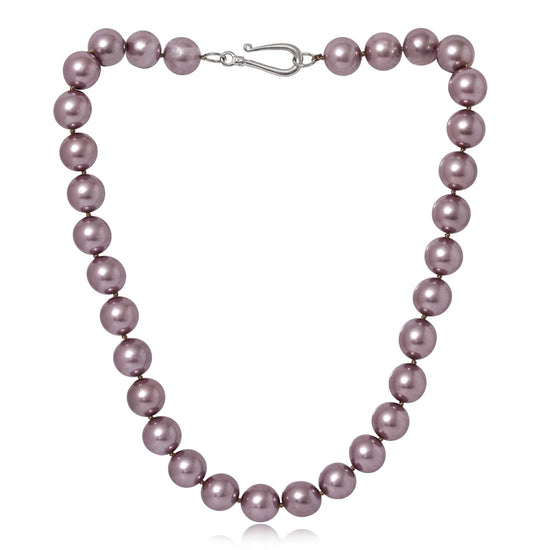 Clara large chunky mauve Mother Of Pearl Necklace