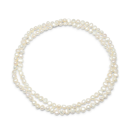 Margarita white cultured freshwater pearl loop necklace