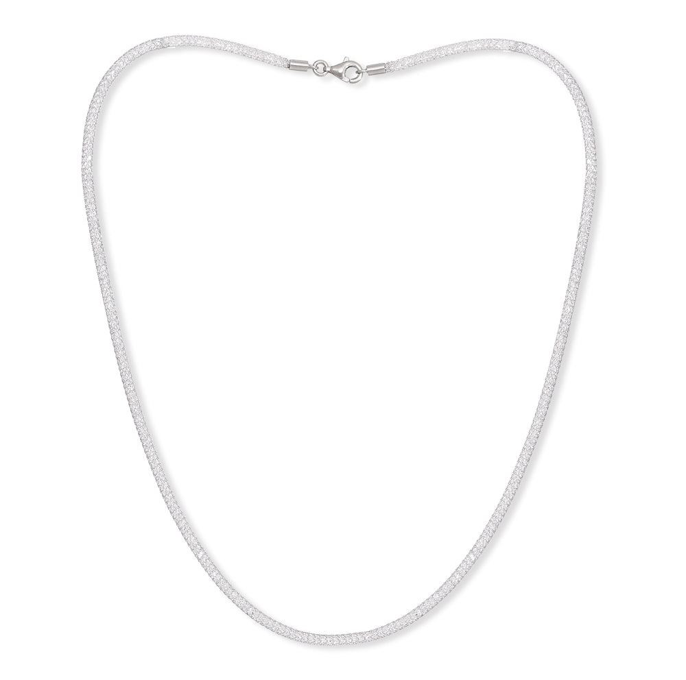 Credo silver mesh collar necklace