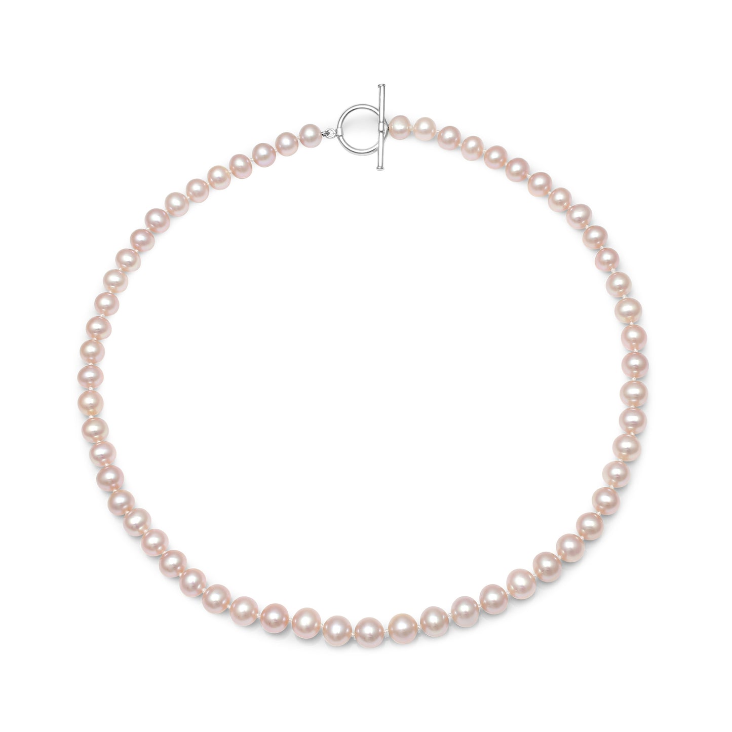 Gratia almost round pink cultured freshwater pearl necklace