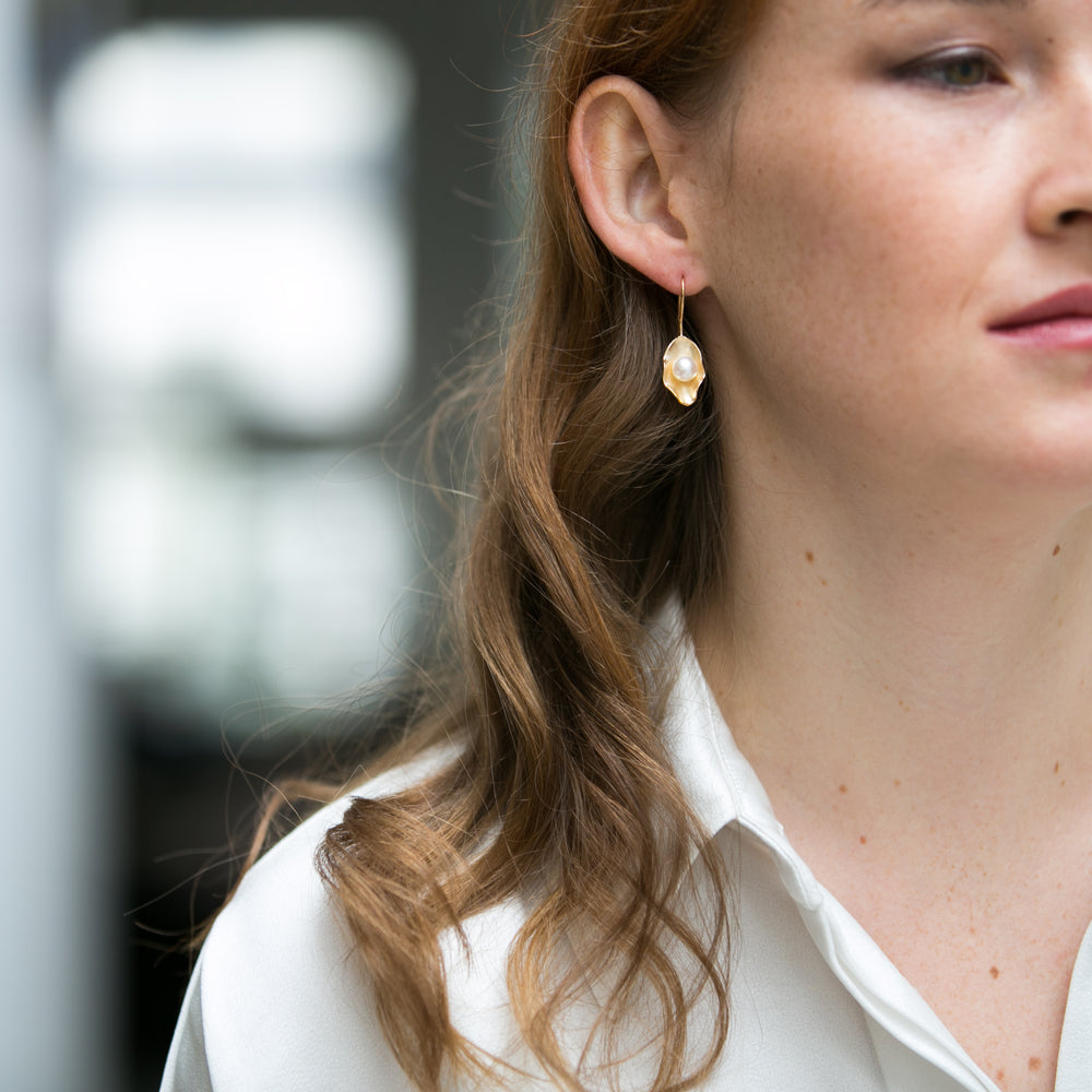 
                  
                    Vita Cultured Freshwater Pearl Pea Pod Drop Earrings in Gold
                  
                
