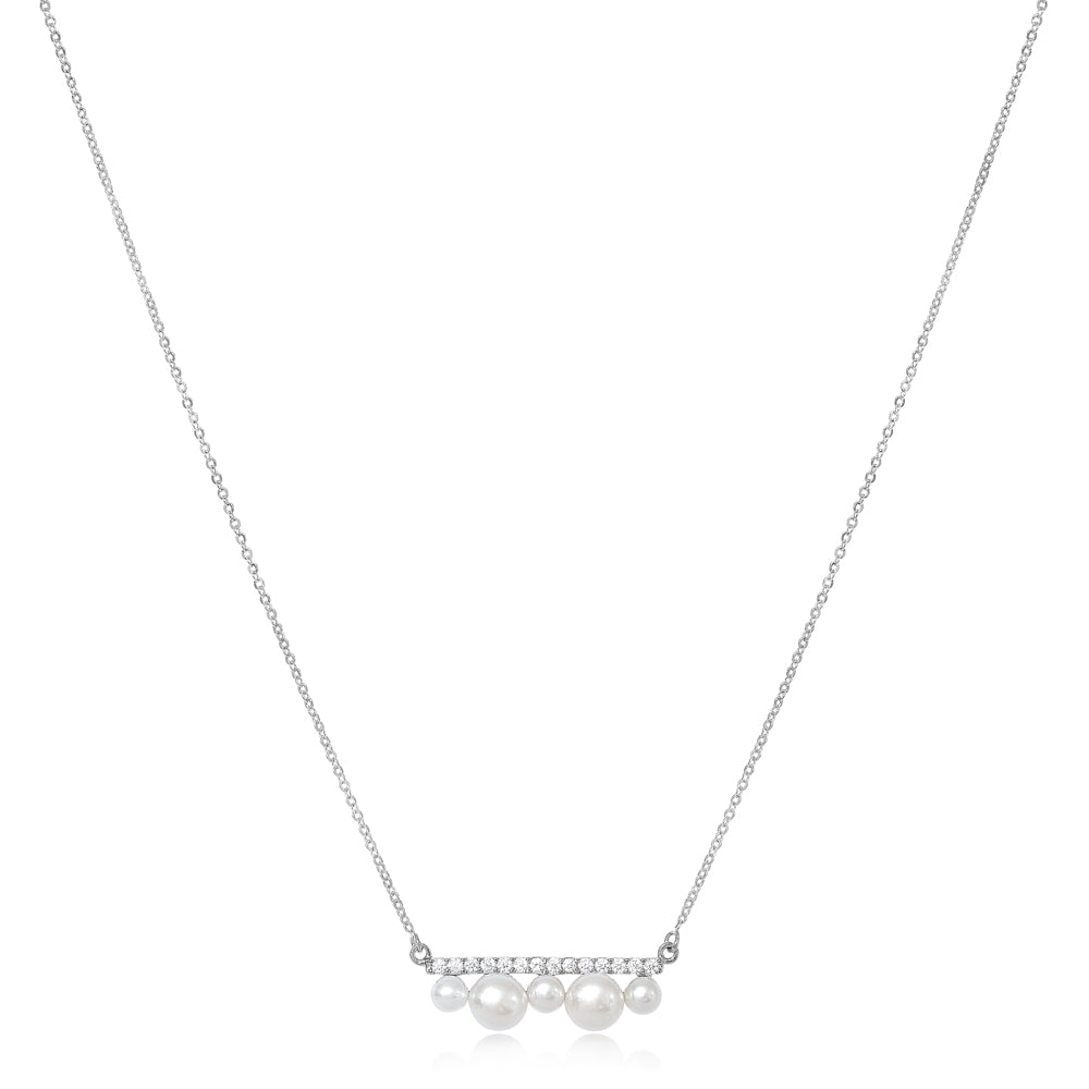 Stella Cultured Freshwater Pearl & Cubic Zirconia Bar Pendant