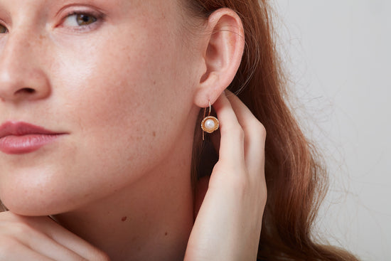 Vita Gold Buttercup Drop Earrings With Cultured Freshwater Pearls