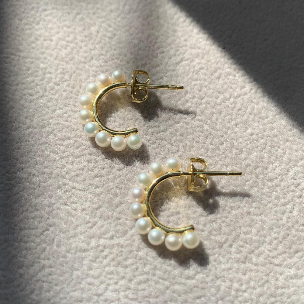 
                  
                    Credo Small Gold Vermeil Hoop Earrings with Small Cultured Freshwater Pearls
                  
                